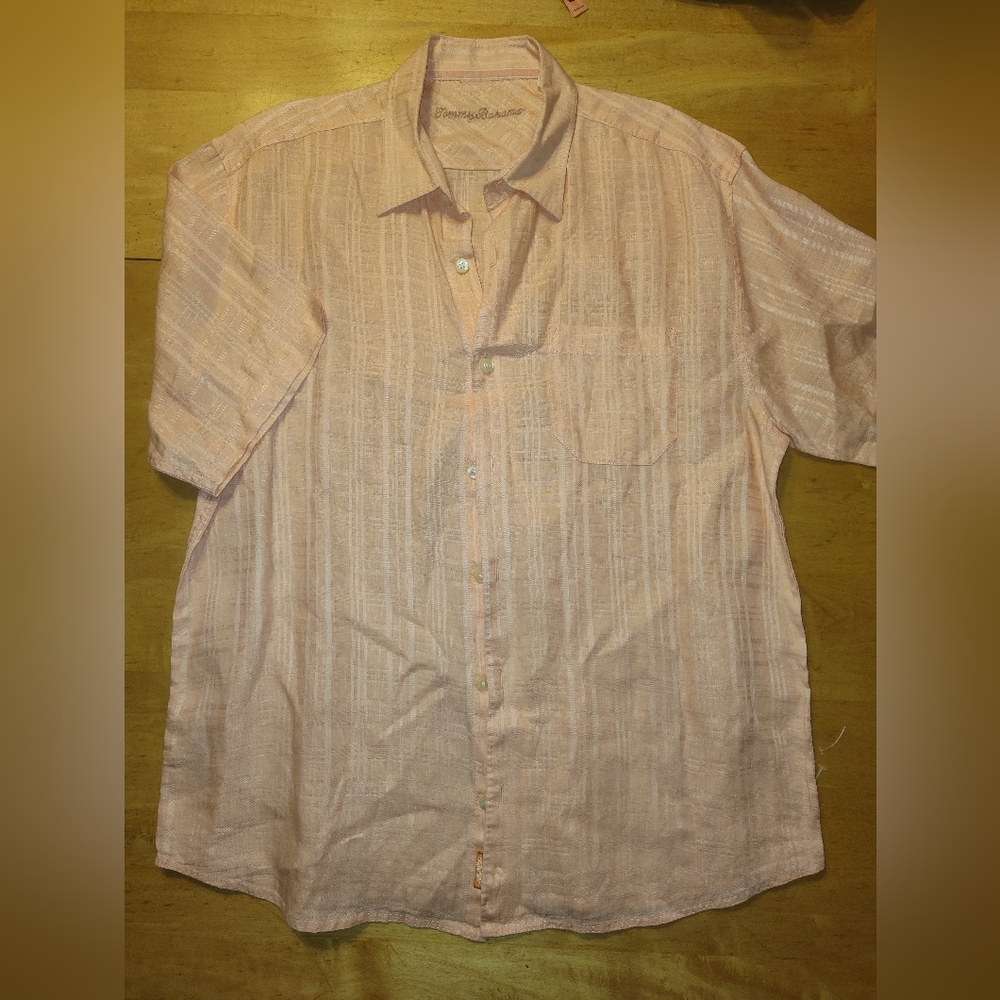 Tommy Bahama Light Peach Casual Button Down Shirt